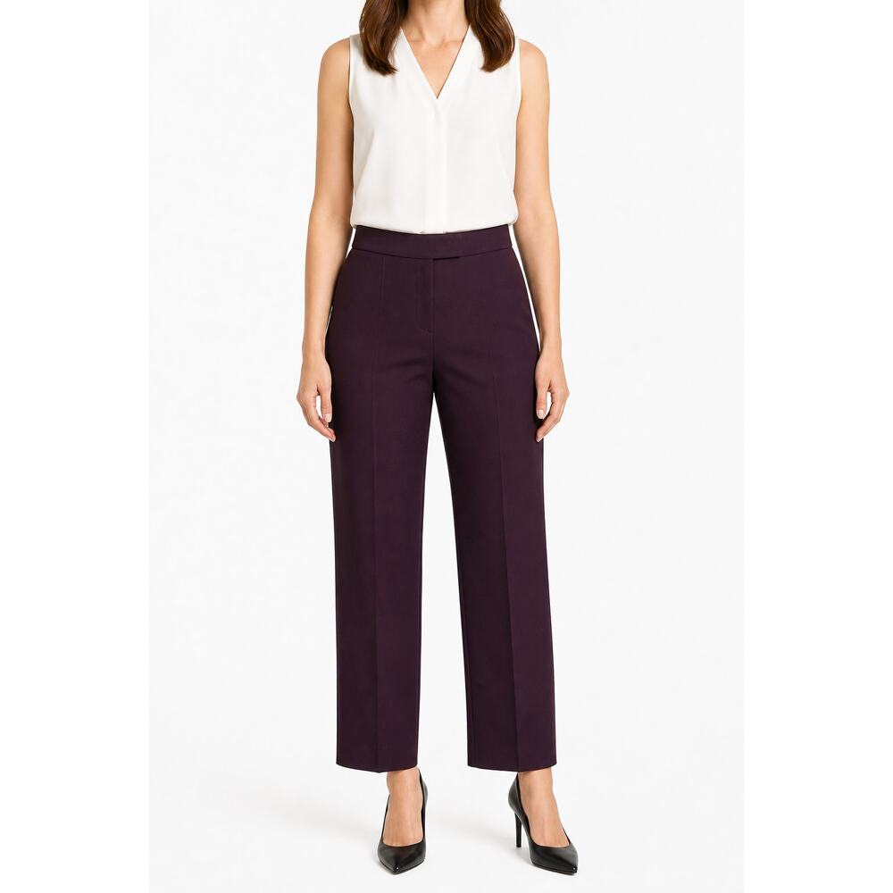 Hobbs London Womens Plum Burgundy Tailored Trousers US 2 UK 6 Corpcore Classics